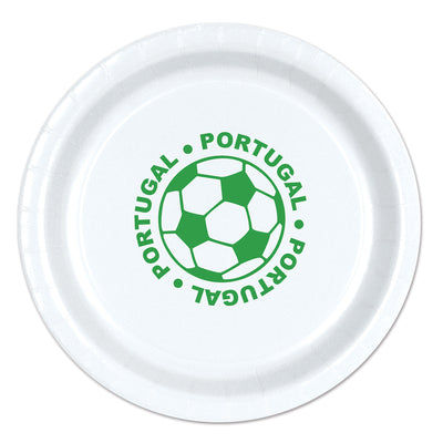 Portugal Soccer Dinner Plates - 9 inch (8 Count)