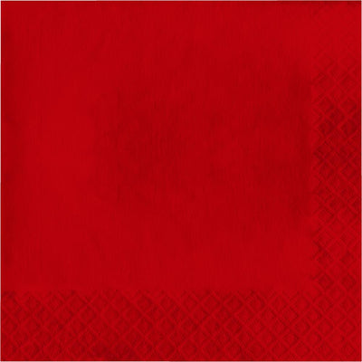 Bulk 500 pc Classic Red Luncheon Napkins 3 ply  - Solid Color Party Tableware by Creative Converting