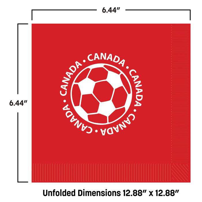 Soccer Luncheon Napkins - 2-Ply Canadian Sports (16 Ct)