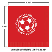 Soccer Luncheon Napkins - 2-Ply Canadian Sports (16 Ct)