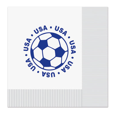 USA Soccer Luncheon Napkins - 16 Count 2-Ply