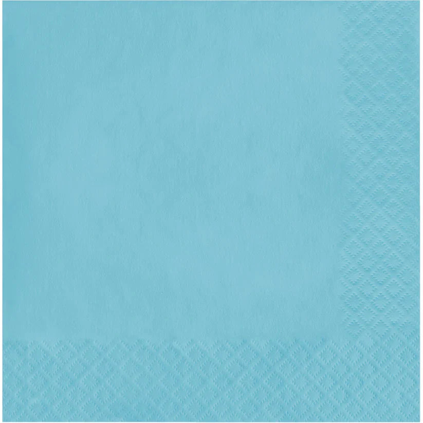 Bulk 500 pc Pastel Blue Luncheon Napkins 3 ply  - Solid Color Party Tableware by Creative Converting