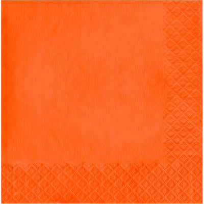 Bulk 500 pc Sunkissed Orange Luncheon Napkins 3 ply  - Solid Color Party Tableware by Creative Converting