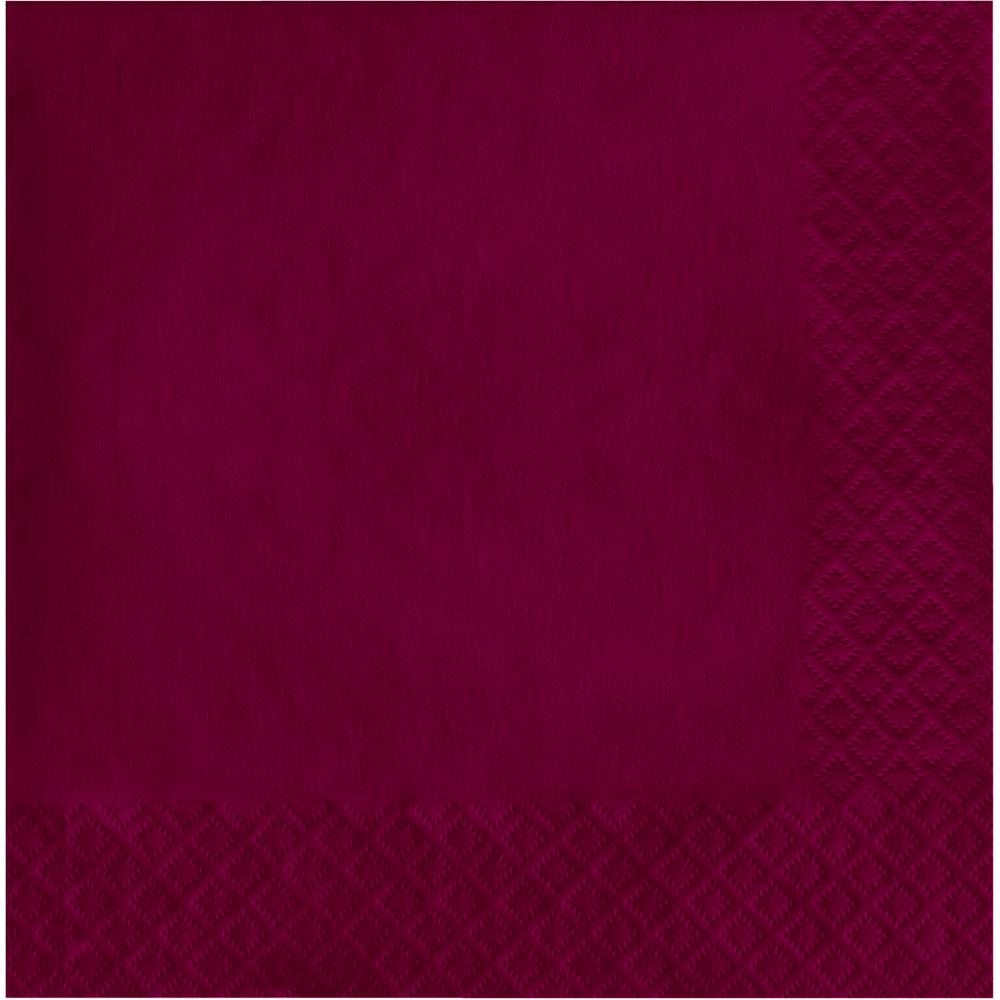 Bulk 500 pc Burgundy Luncheon Napkins 3 ply  - Solid Color Party Tableware by Creative Converting
