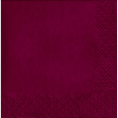 Bulk 500 pc Burgundy Luncheon Napkins 3 ply  - Solid Color Party Tableware by Creative Converting