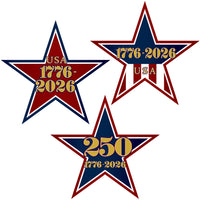 Semiquincentennial Mini Star Cutouts - 5.5 inch (10/Pkg)
