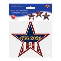Semiquincentennial Mini Star Cutouts - 5.5 inch (10/Pkg)