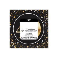 40th Birthday Beverage Napkins  2-Ply Party Supplies