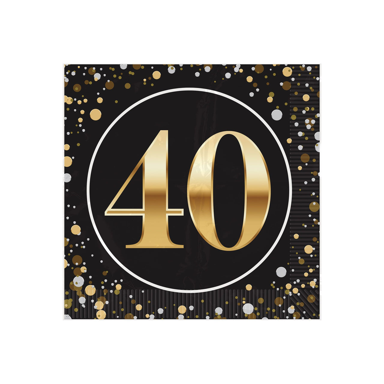 40th Birthday Beverage Napkins  2-Ply Party Supplies