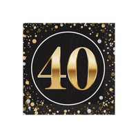 40th Birthday Beverage Napkins  2-Ply Party Supplies