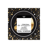 50th Birthday Beverage Napkins - 2-Ply Party Napkins (16-Count)
