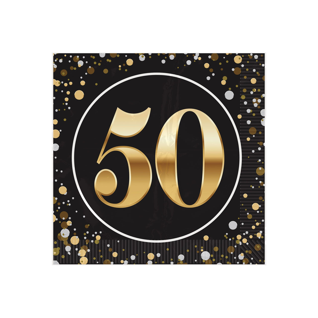 50th Birthday Beverage Napkins - 2-Ply Party Napkins (16-Count)