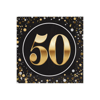 50th Birthday Beverage Napkins - 2-Ply Party Napkins (16-Count)