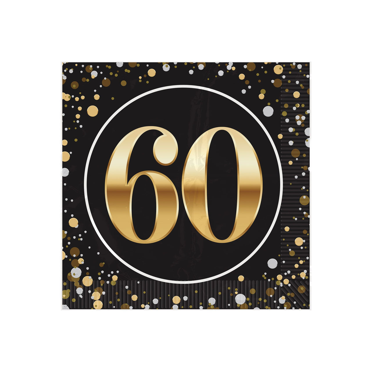 60th Birthday 2-Ply Beverage Napkins - Party Supplies