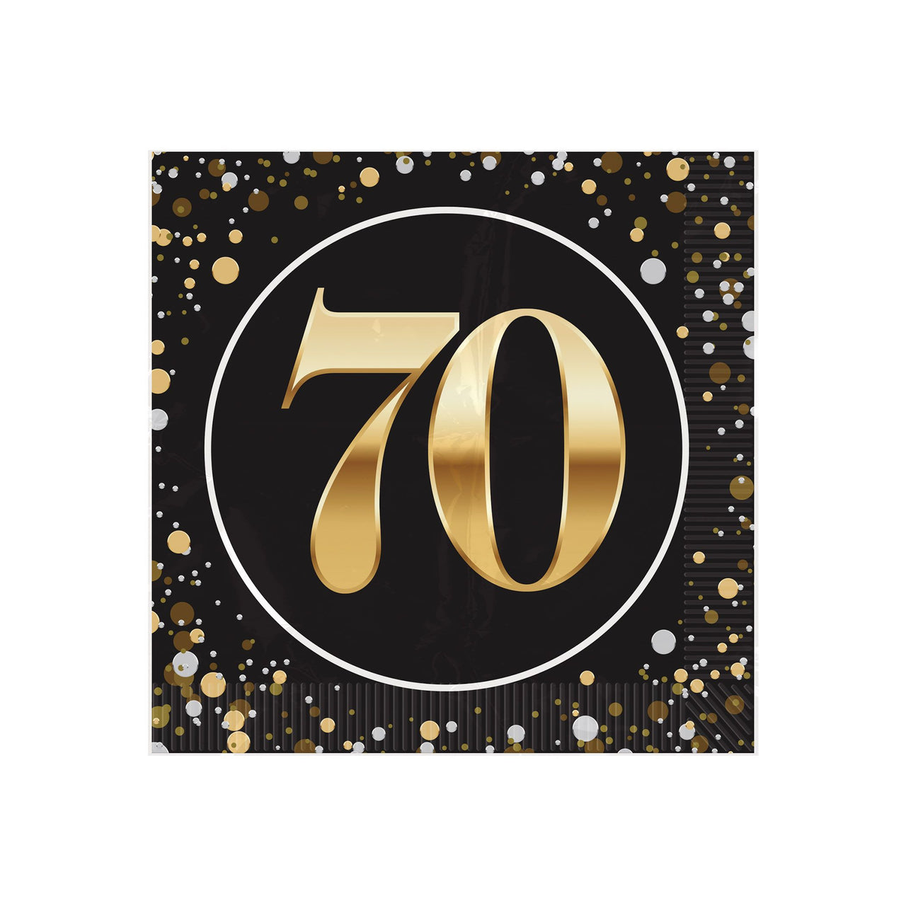 70th Birthday 2-Ply Beverage Napkins - 16 Pack