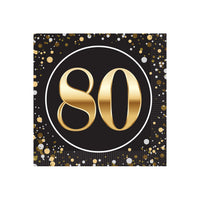 80th Birthday 2-Ply Beverage Napkins - 16 Pack