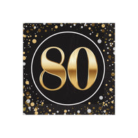 80th Birthday 2-Ply Beverage Napkins - 16 Pack