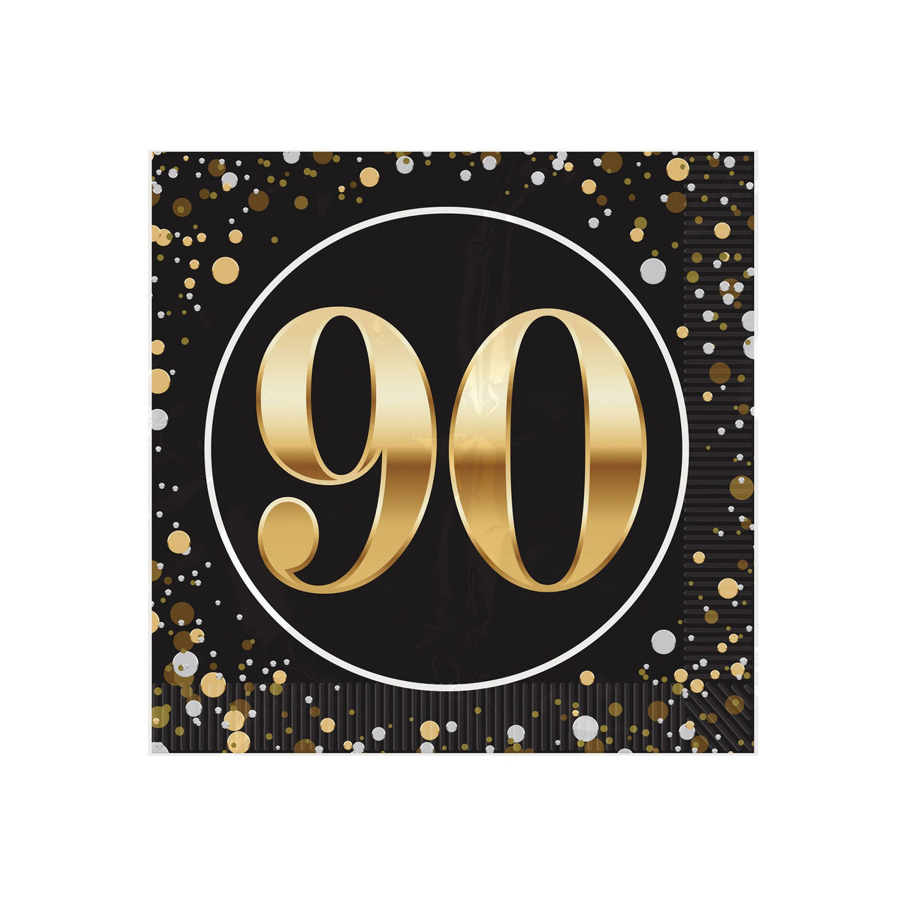 90th Birthday Beverage Napkins - 2-Ply Party Supplies