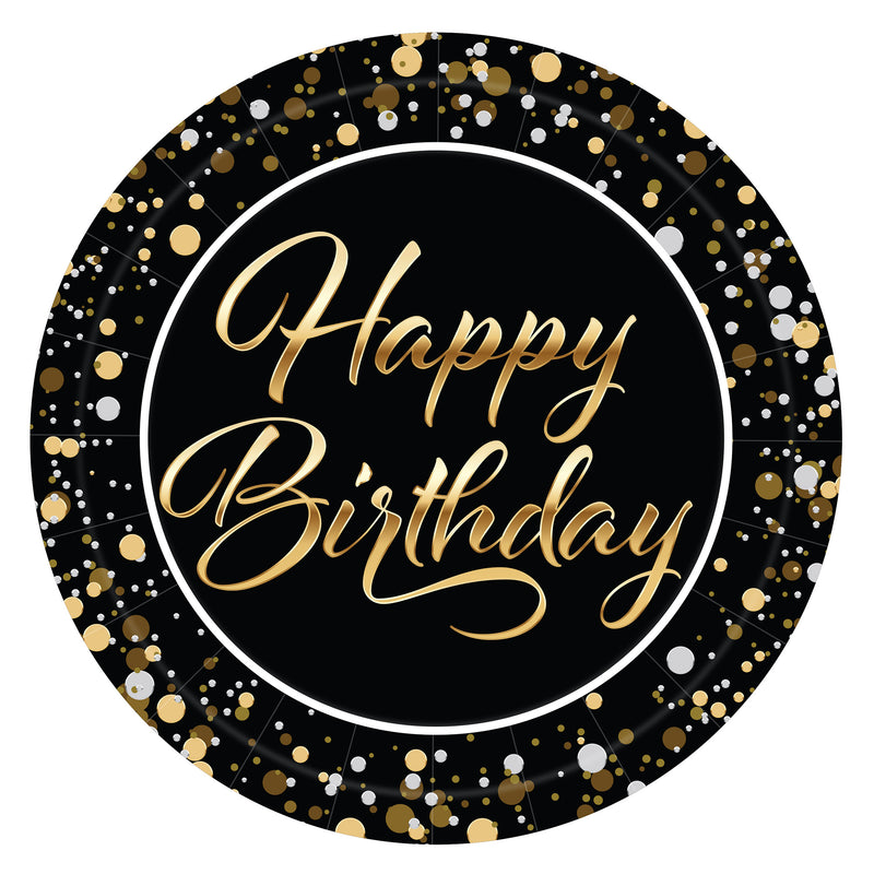 Happy Birthday Plates - 9-inch Dinner Plates (8-count)