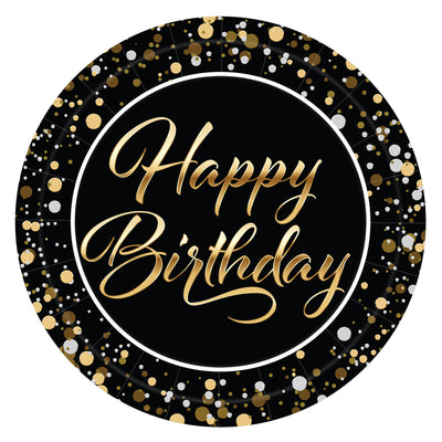 Happy Birthday Plates - 9-inch Dinner Plates (8-count)