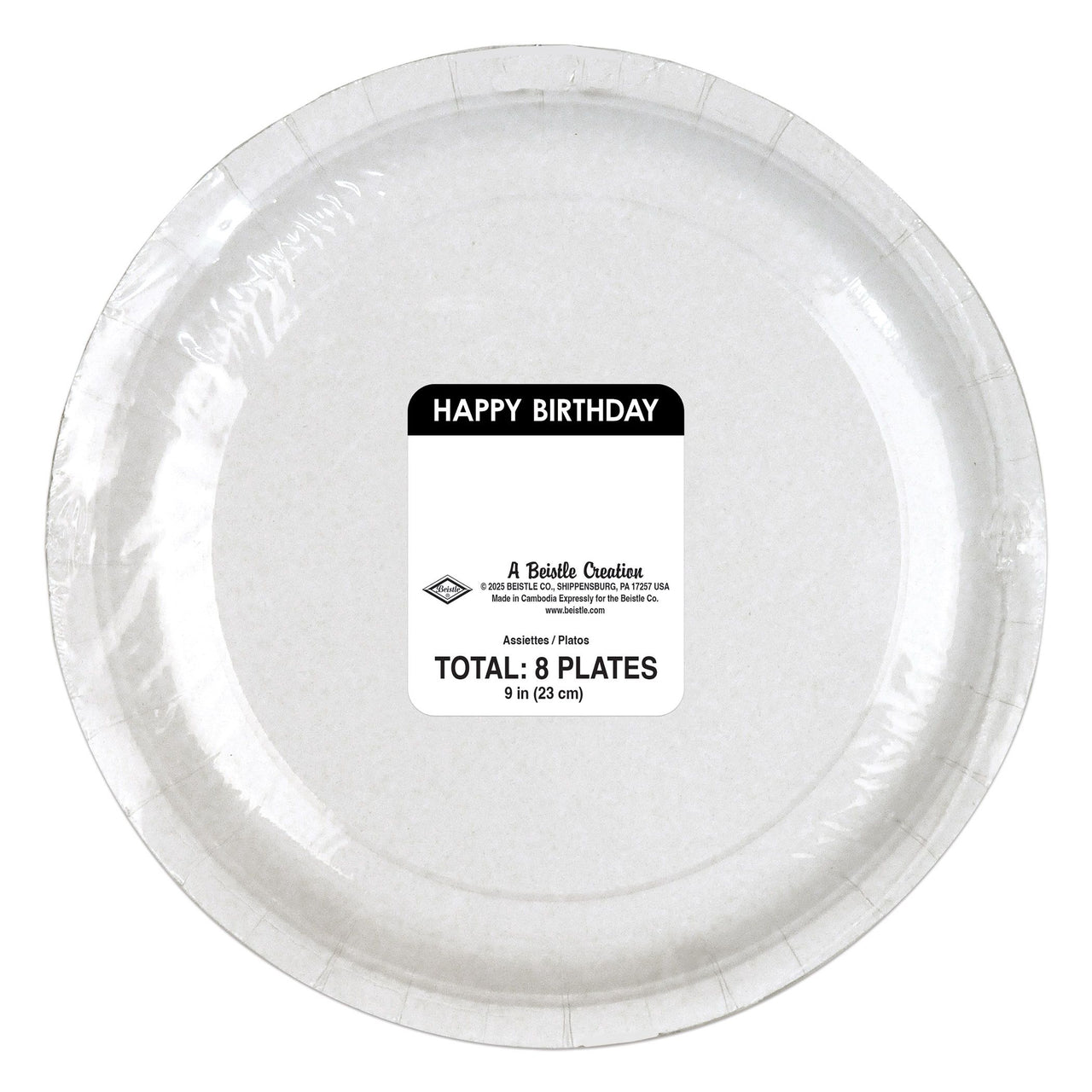 Happy Birthday Plates - 9-inch Dinner Plates (8-count)