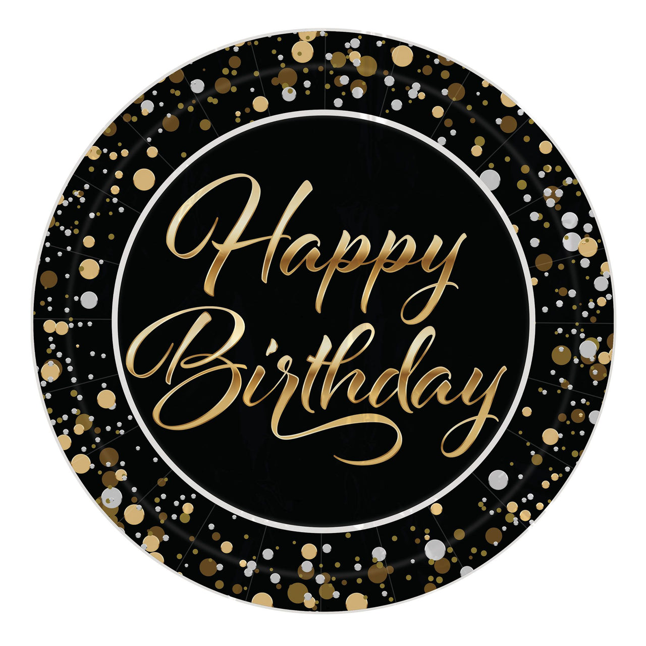 Happy Birthday Plates - 9-inch Dinner Plates (8-count)