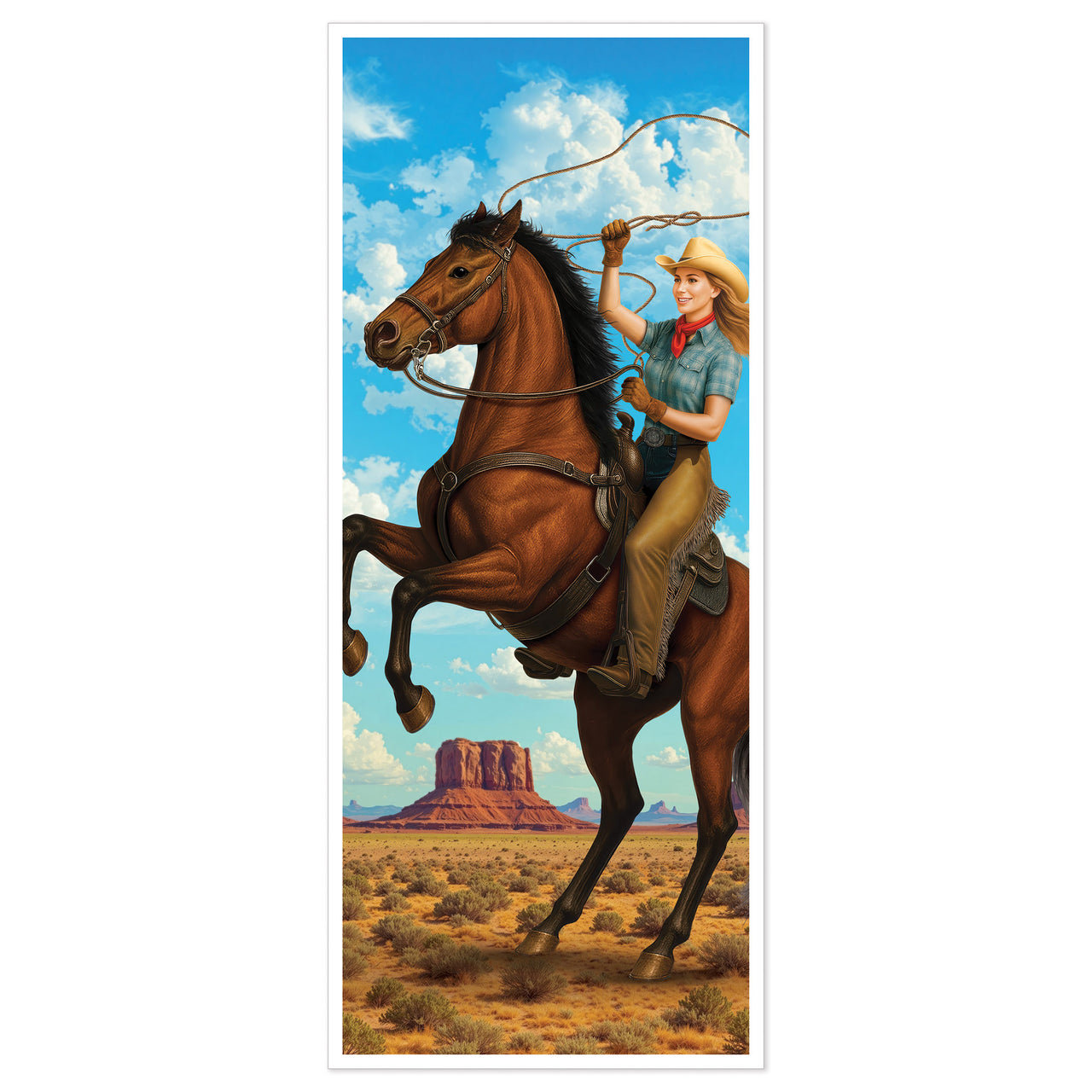 Cowgirl All-Weather Door Cover - Western Party Decor