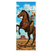 Cowgirl All-Weather Door Cover - Western Party Decor