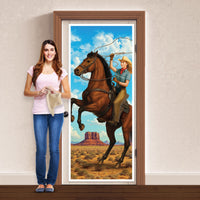 Cowgirl All-Weather Door Cover - Western Party Decor