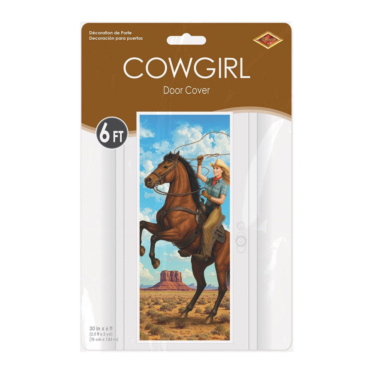 Cowgirl All-Weather Door Cover - Western Party Decor