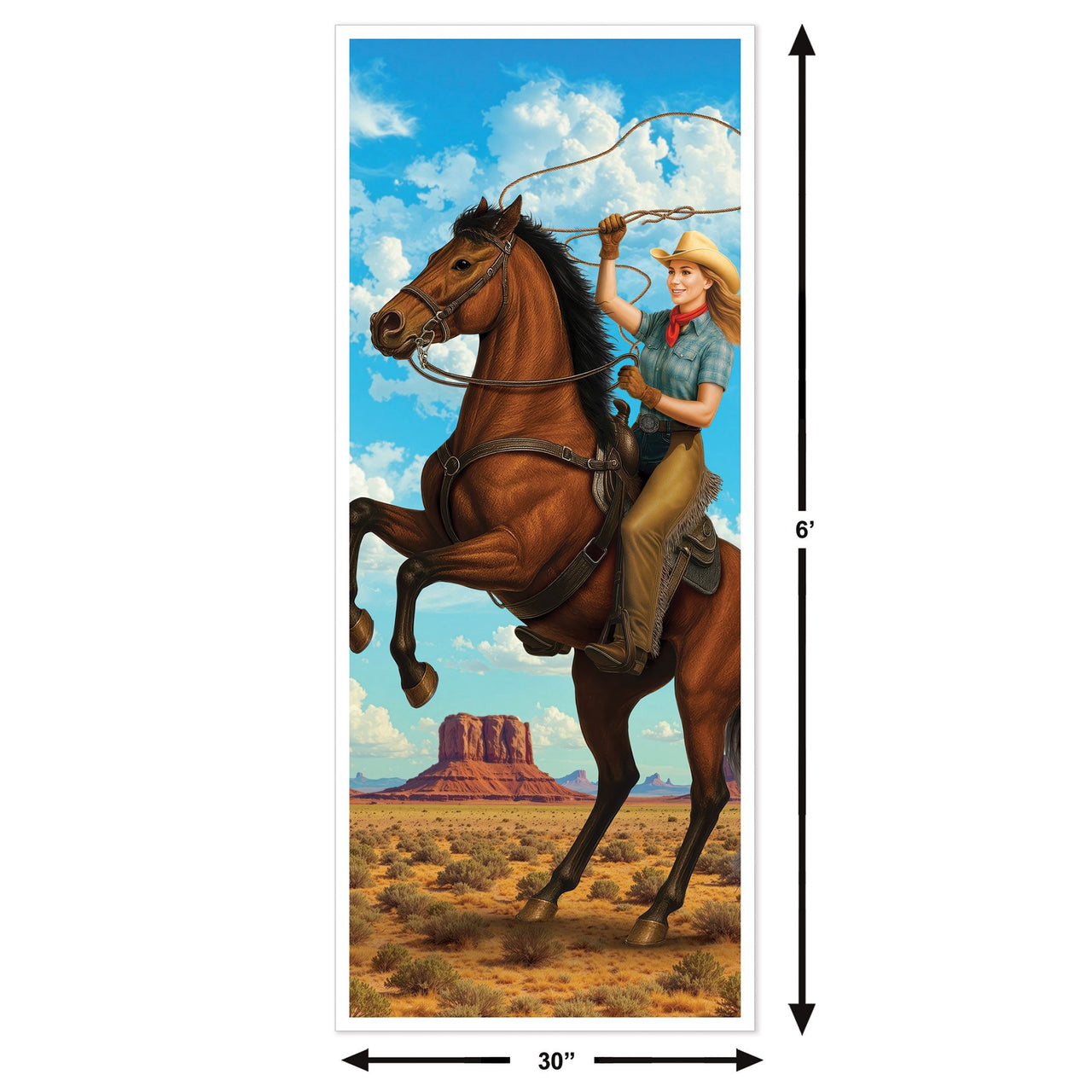 Cowgirl All-Weather Door Cover - Western Party Decor