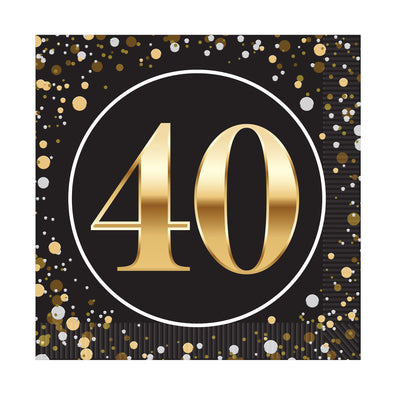 40th Birthday Luncheon Napkins - 2-Ply (16 Pack)
