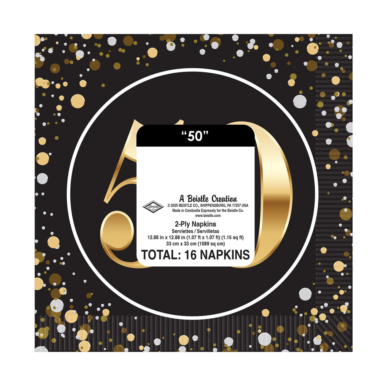 50th Birthday Lunch Napkins - 2-Ply Party Supplies (16ct)