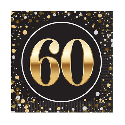 60th Birthday Luncheon Napkins - 16 Ct, 2-Ply Party Napkins