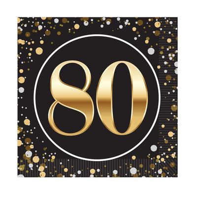 80th Birthday Luncheon Napkins - 2-Ply Party Supplies