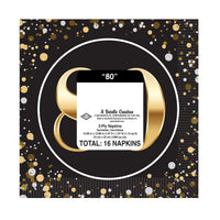 80th Birthday Luncheon Napkins - 2-Ply Party Supplies