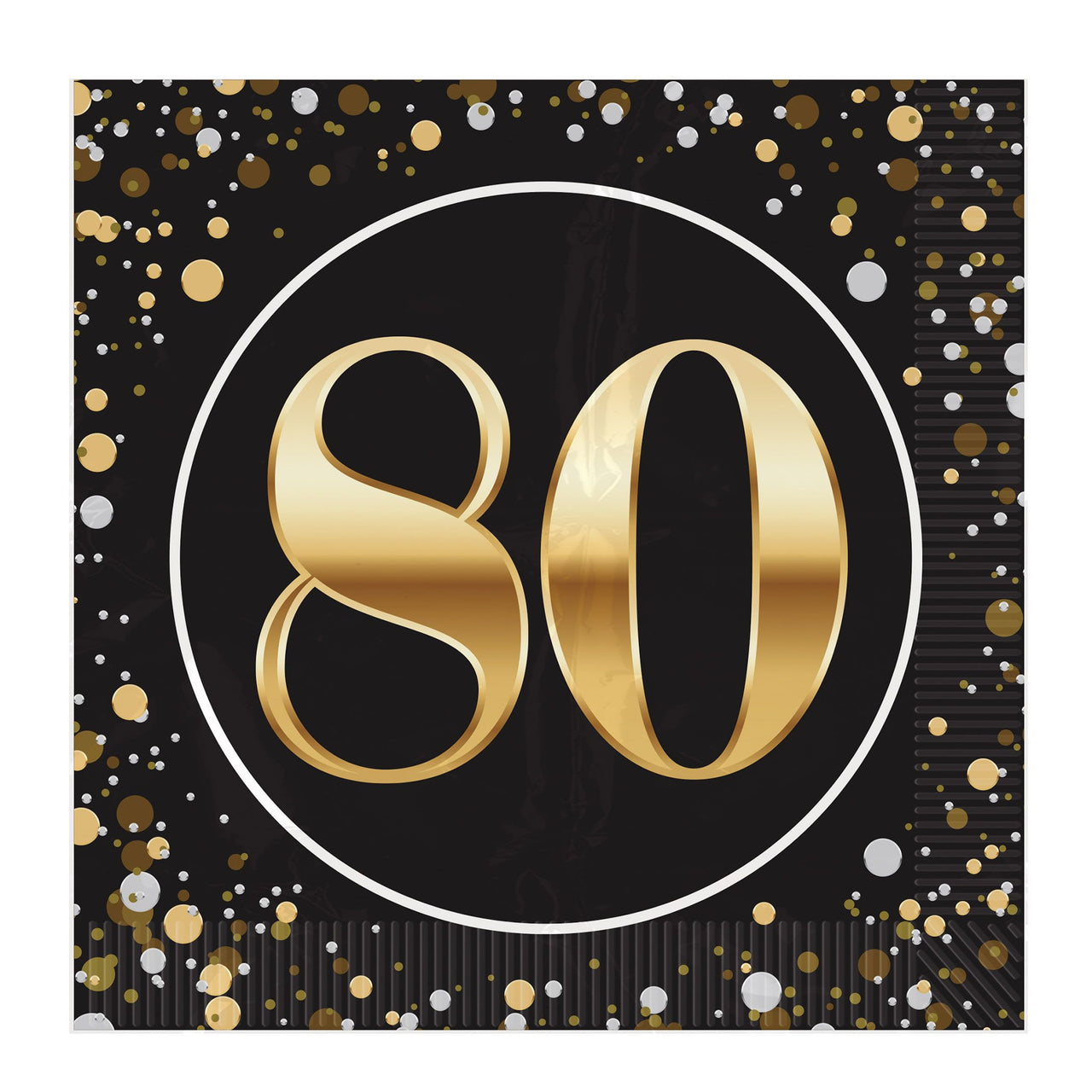 80th Birthday Luncheon Napkins - 2-Ply Party Supplies