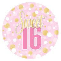Sweet 16 Birthday Dinner Plates - 9 Inch (8 Count)