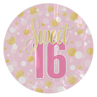 Sweet 16 Birthday Dinner Plates - 9 Inch (8 Count)