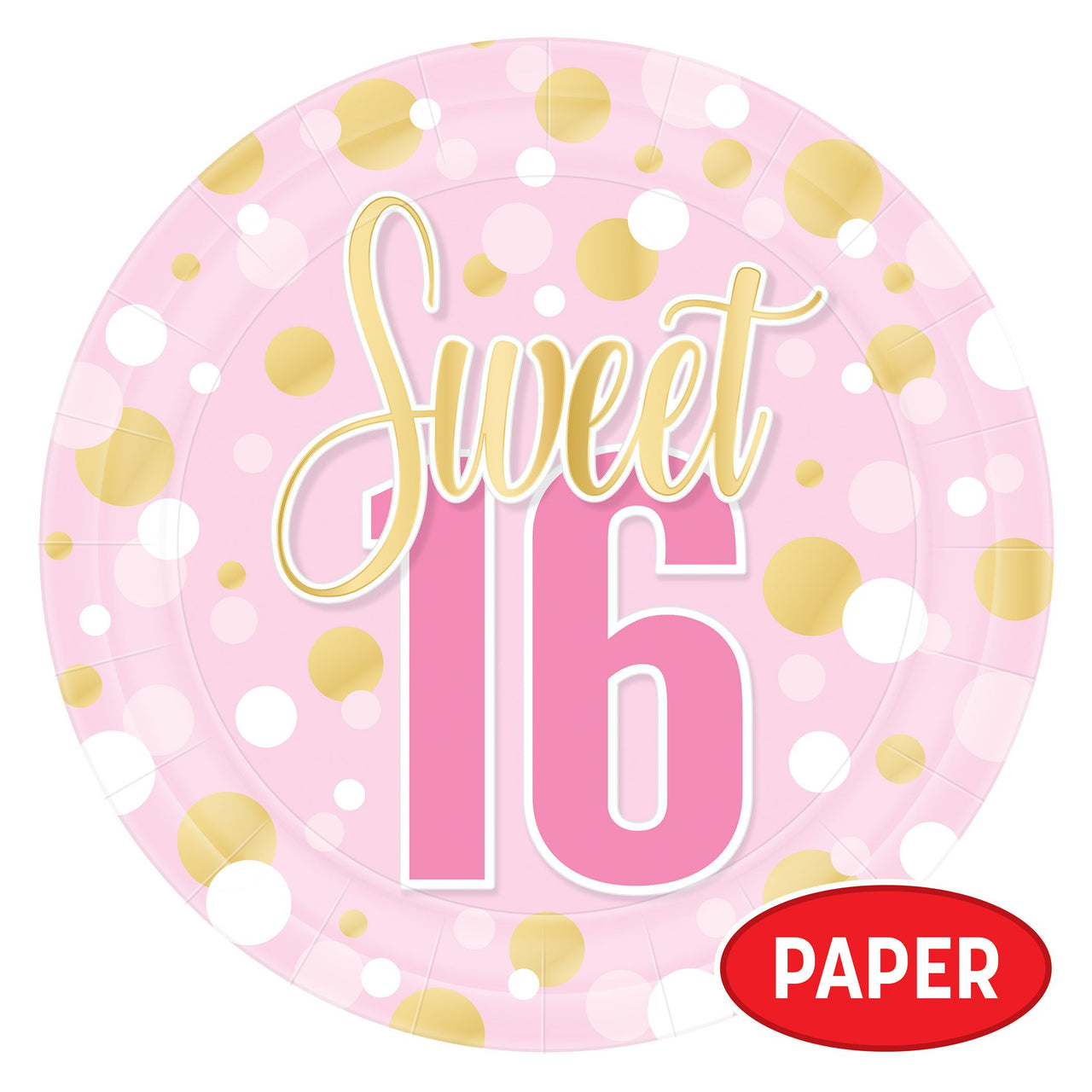 Sweet 16 Birthday Dinner Plates - 9 Inch (8 Count)