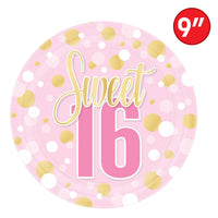 Sweet 16 Birthday Dinner Plates - 9 Inch (8 Count)