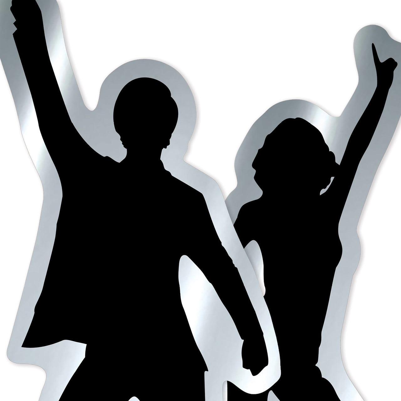 Retro 70s Silhouette Stand-Ups - Groovy Party Decor (2-Pack)