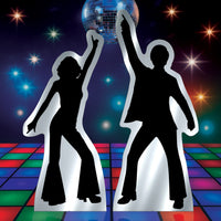 Retro 70s Silhouette Stand-Ups - Groovy Party Decor (2-Pack)