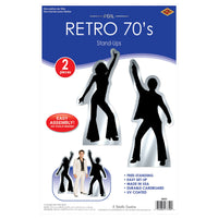 Retro 70s Silhouette Stand-Ups - Groovy Party Decor (2-Pack)