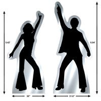 Retro 70s Silhouette Stand-Ups - Groovy Party Decor (2-Pack)