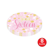Sweet 16 Dessert Plates - 7 Inch (8-Pack)