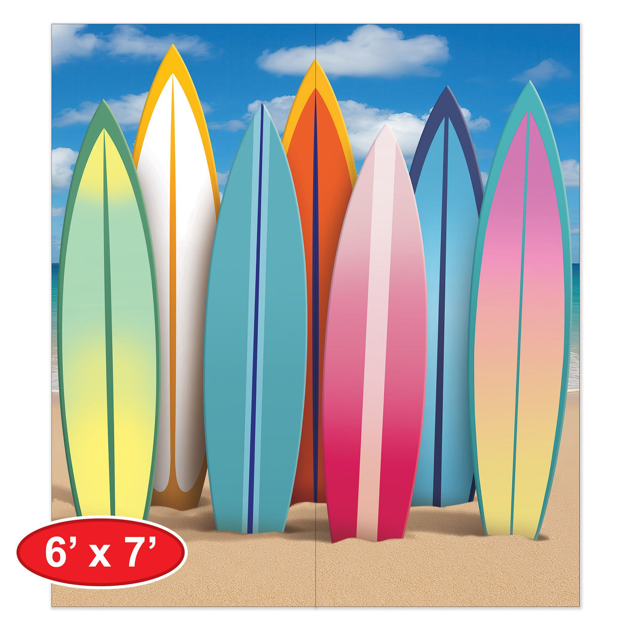 Giant Surfboard Photo Prop - Luau Party Decor (7ft x 6ft)