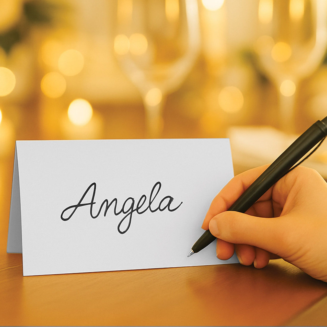 Elegant White Place Cards - 50 Pcs for Weddings & Events