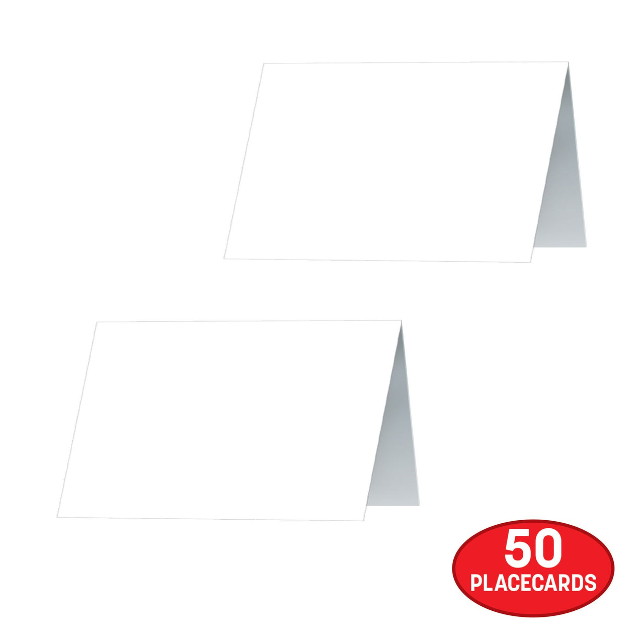 Elegant White Place Cards - 50 Pcs for Weddings & Events