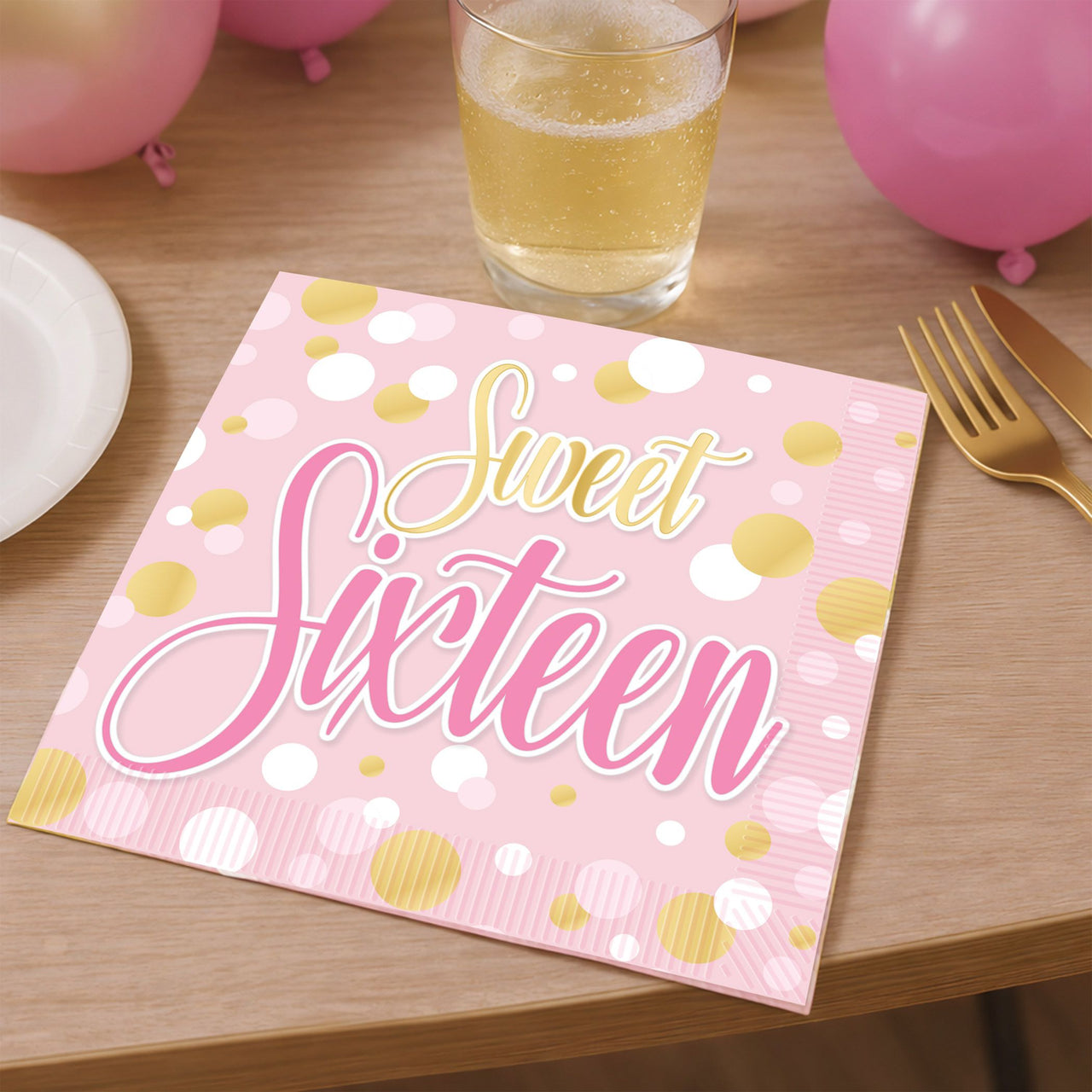 Sweet 16 Luncheon Napkins - 2-Ply Birthday Party Supplies (16 Ct)